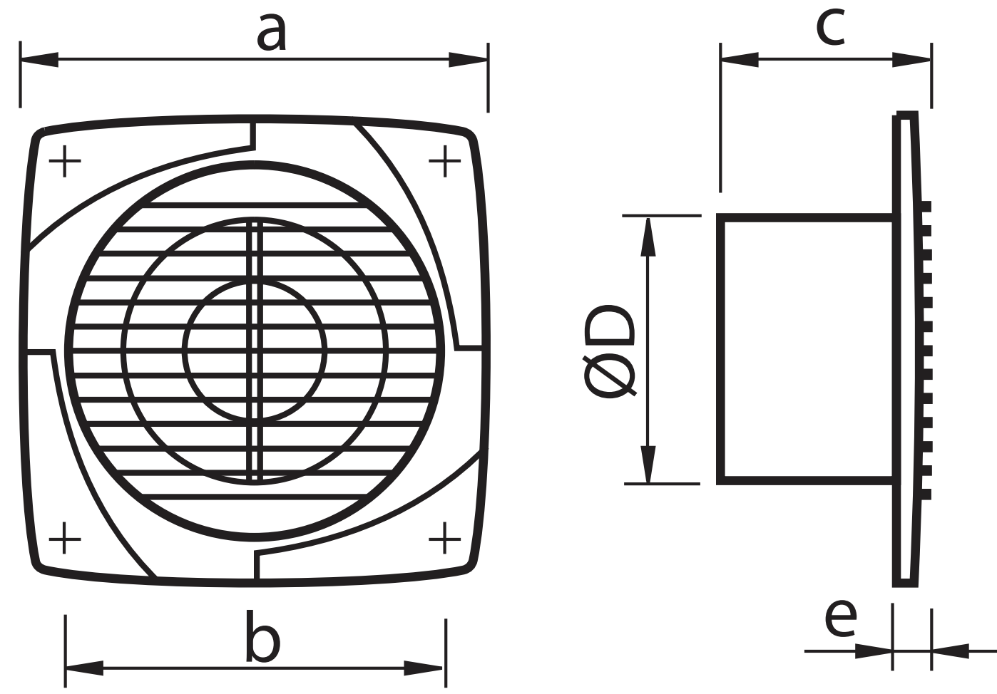 Badkamer ventilator - 53 m³/h - 100 mm - SAF100D